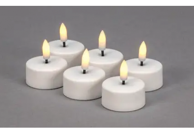 Konstsmide Battery Operated White Tea Lights x 6
